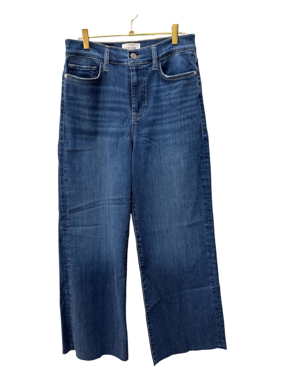 FRAME Le Slim Palazzo High Rise Wide Leg Raw Hem Jeans Size 29